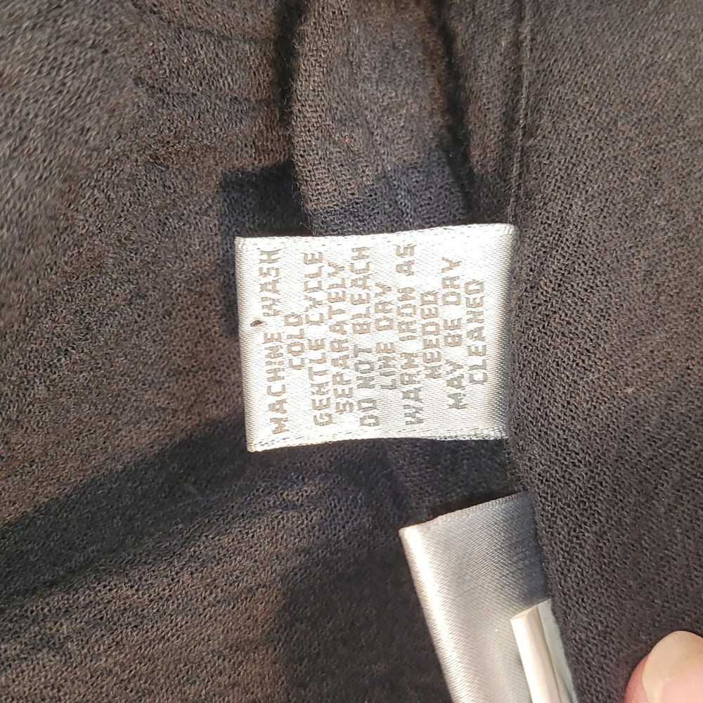 Chico's Black Crinkle Gauze Cotton Button Down Roll Tab Shirt Size 2 Large - Picture 6 of 10